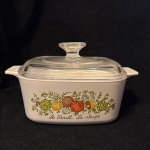 Vintage Corning Ware Le Persil La Sauge 1 1/2 qt Spice Of Life w/Lid